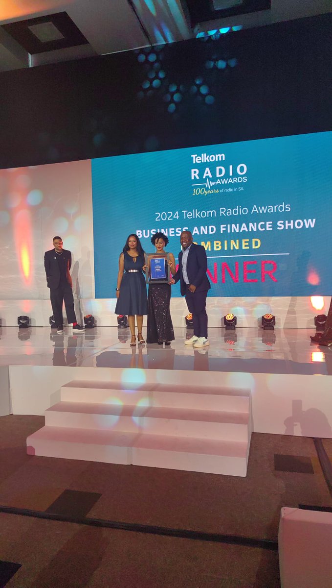 SurenNaidoo's tweet photo. Congratulations to the entire @Moneyweb radio 📻 team, and of course, the host of @zaRSG #Geldsake, #Moneyweb editor @RykvanNiekerk, and produce #PalesaMatlala 🤩🙌🏽🥂
* Best Business and Finance show at the 2024 #TelkomRadioAwards https://t.co/1F4YNzw25U