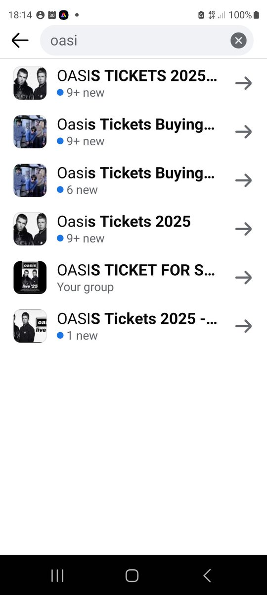 anthaka78's tweet photo. @liamgallagher I've been on Facebook for 2 hrs trying to get tickets for any oasis concert and been talking to a scammer.  Absolute bell ends praying on fans. DONT BUY OFF THES3 GROUPS. https://t.co/kFzSGA5J8Z