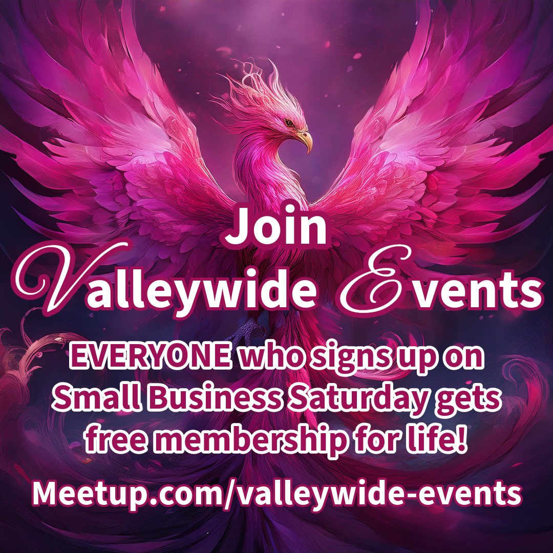 VwideEvents's tweet image. Valleywide Events is a local small business providing opportunities to meet others in The Valley through social events. Everyone who signs up on Small Business Saturday, gets free membership for life!

Meetup.com/Valleywide-Eve…

#smallbusinesssaturday #phoenix