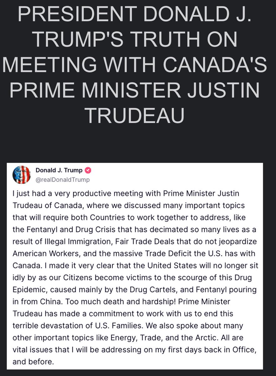 NikkiStanzione's tweet image. @realDonaldTrump just shared what happened in his meeting with @JustinTrudeau last night at the #thewinterwhitehouse :) #gettingthejobdone #maga