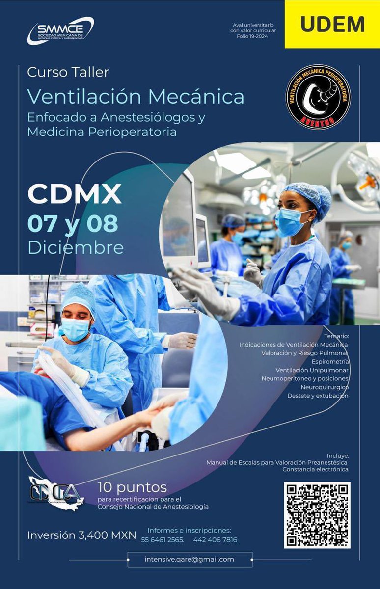 SMMCE_MX's tweet photo. 7 y 8 de diciembre en #CDMX
#ICARUS #Aventho #Aventhito y Ventilación #Perioperatoria
Últimos lugares https://t.co/cpVhJyMi0c