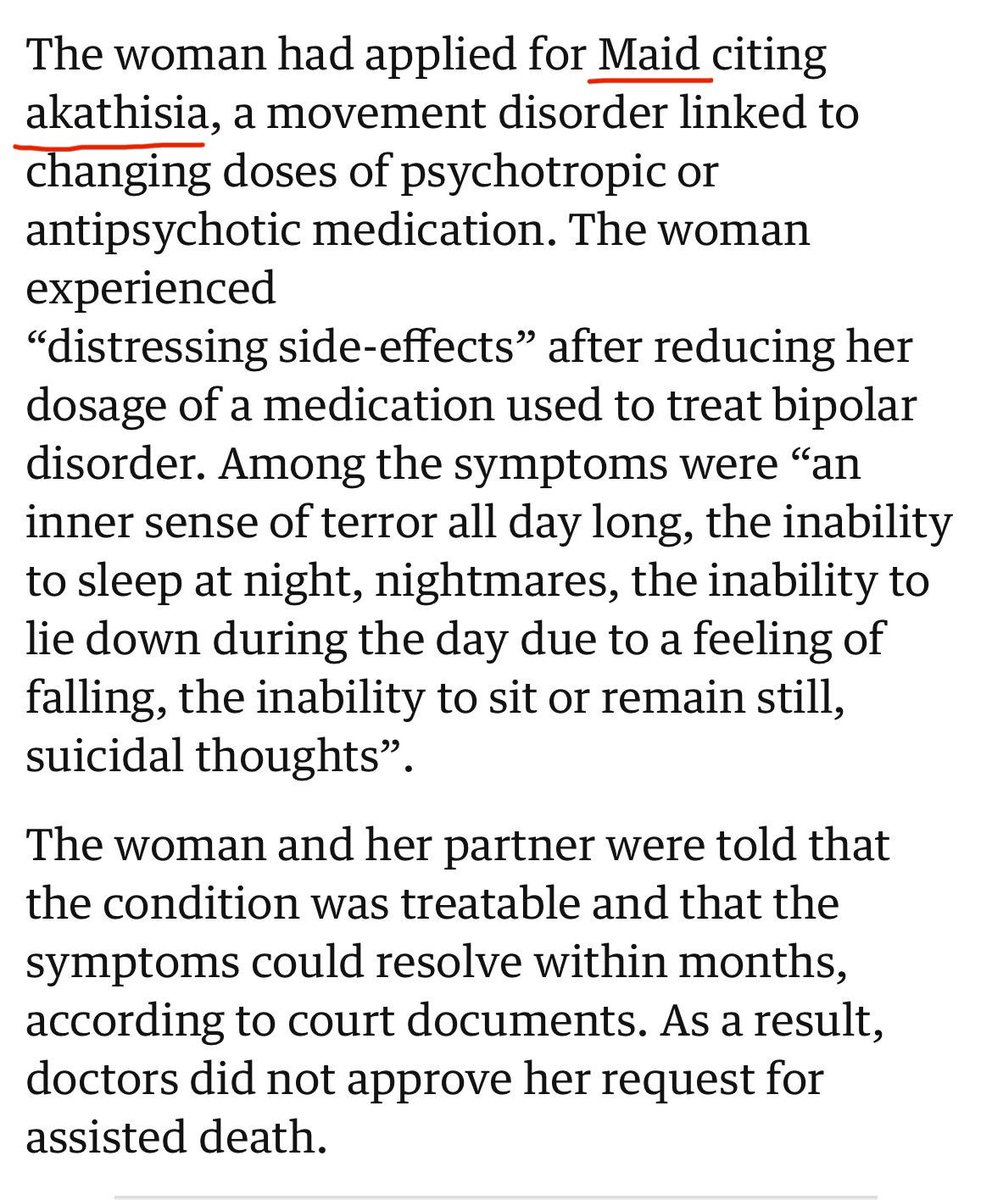 DrEvgenyLegedin's tweet photo. Euthanasia for akathisia
(The Gurdian, 31st Oct 2024): https://t.co/pbJMzq8WAm