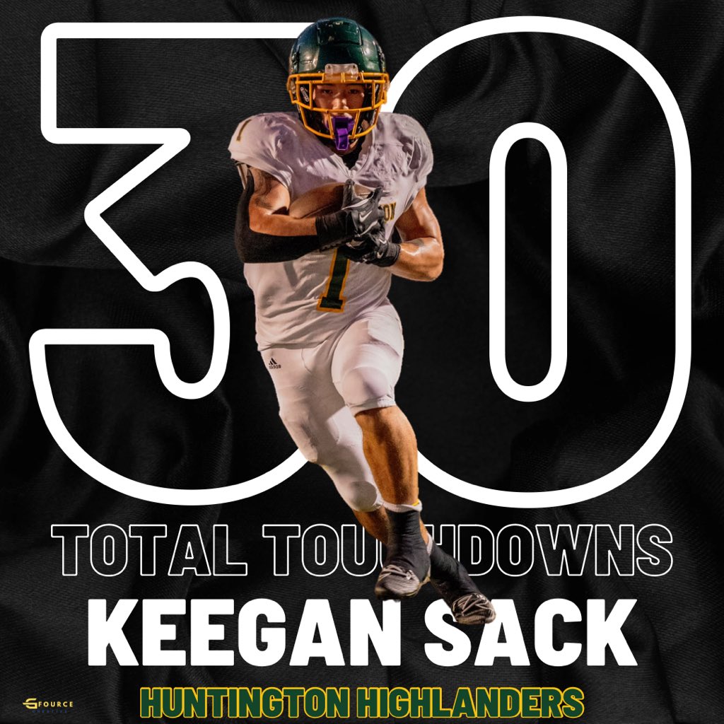 After a 185 yard and 4 touchdown performance last night against Park, <a href="/SackKeegan/">Keegan Sack</a> has eclipsed 30 total touchdowns on the season for <a href="/hhs_highlanders/">Huntington High School Football</a>

<a href="/OvertimeWv/">WV Overtime</a> <a href="/billyseals47/">billy seals</a> <a href="/BrennenSack/">Brennen Sack</a> <a href="/WVMetroNews/">MetroNews</a> <a href="/heralddispatch/">The Herald-Dispatch</a> <a href="/wvgazettemail/">Charleston Gazette-Mail</a>