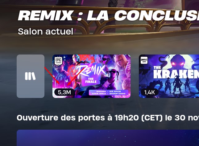 havokac's tweet photo. @FortniteFR Qui a dit que Fortnite est terminé ??? 🤣🤣 5,3 Millions de personnes déjà connecter à 19h20 !! Il y en a qui devrait se taire https://t.co/gYY2AWOE7A