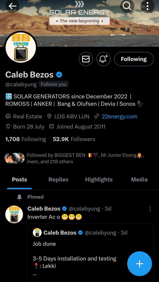 SCAM ALERT!
Hello <a href="/calebyung/">Caleb Bezos</a> is an online scammer targeting innocent users.
<a href="/calebyung/">Caleb Bezos</a> has been using twitter 2 pose as a legitimate business /individual/promote fake products/services.
Scam users out of money /personal info.
Pls retweet 2 help other.
His number
+234 705 789 9058