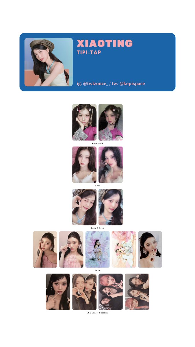 Kep1er ➝ TIPI-TAP photocard template / wishlist yujin xiaoting