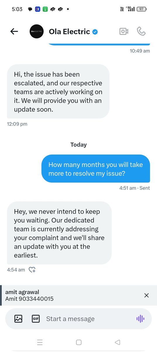 amitagrawal288's tweet photo. @OlaElectric Who gonna do savings like this ? See how much rubbish services u give ! From August to till now you can't resolve my problem https://t.co/Gz01EkHSgU