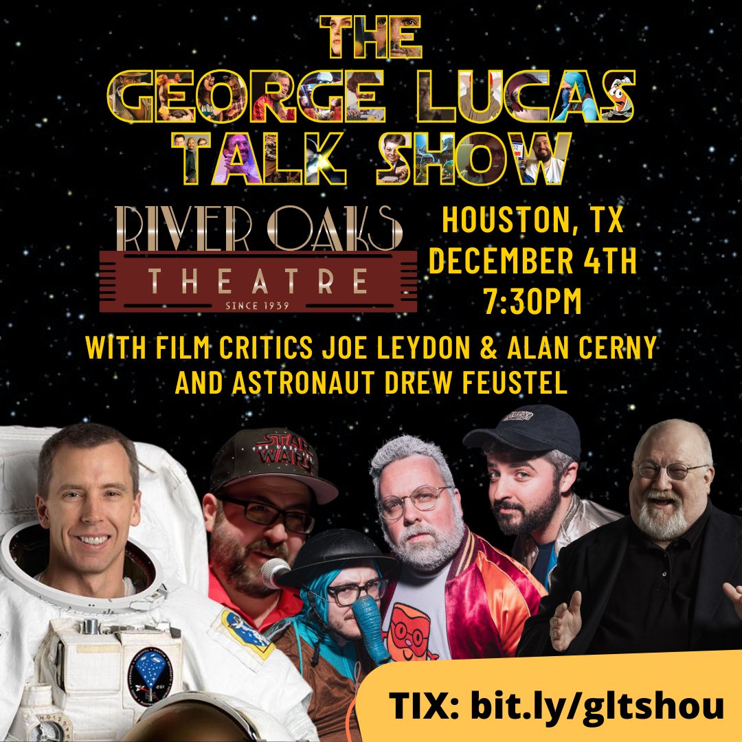 patrickcotnoir.bsky.social (@patrickcotnoir) on Twitter photo HOUSTON! Just added <a href="/Astro_Feustel/">A.J. (Drew) Feustel</a> to our <a href="/GLucasTalkShow/">GeorgeLucasTalkShow💥</a> this Wednesday at The River Oaks Theater!
He did 3 space flights with NASA, helped repair the Hubble telescope and commanded the International Space Station! Insane!
Get your tickets now! HOUSTON! Just added <a href="/Astro_Feustel/">A.J. (Drew) Feustel</a> to our <a href="/GLucasTalkShow/">GeorgeLucasTalkShow💥</a> this Wednesday at The River Oaks Theater!
He did 3 space flights with NASA, helped repair the Hubble telescope and commanded the International Space Station! Insane!
Get your tickets now!