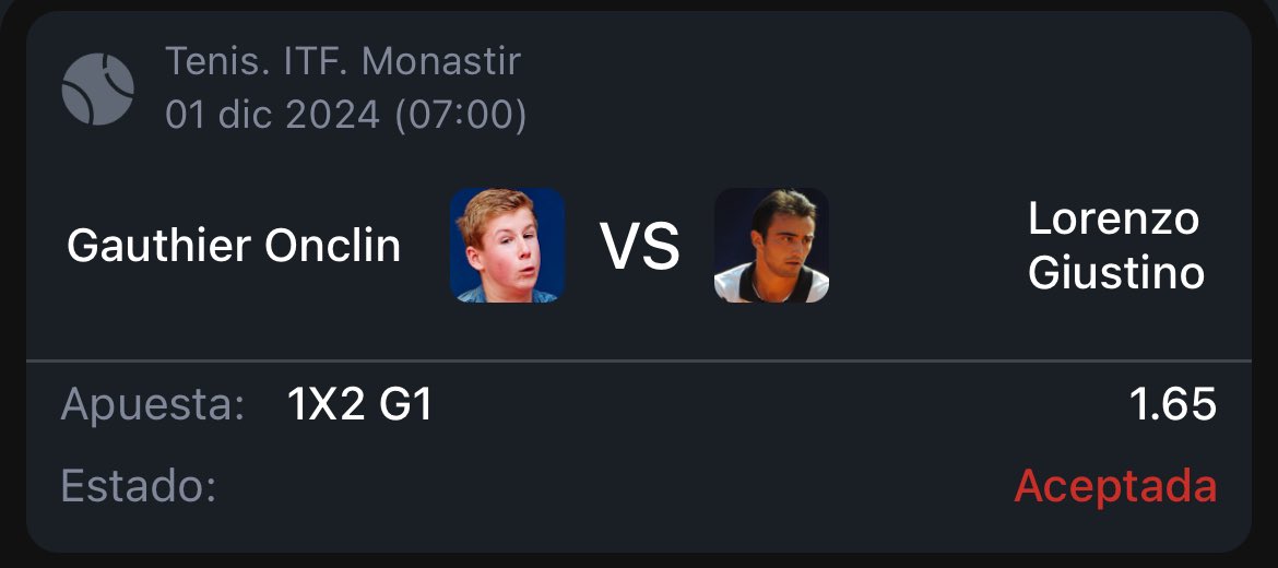TipsKing__'s tweet image. PRONÓSTICO GRATUITO 🔓

STAKE 8️⃣ 1.65
ITF MONASTIR 🇹🇳
Gana Onclin 🇧🇪