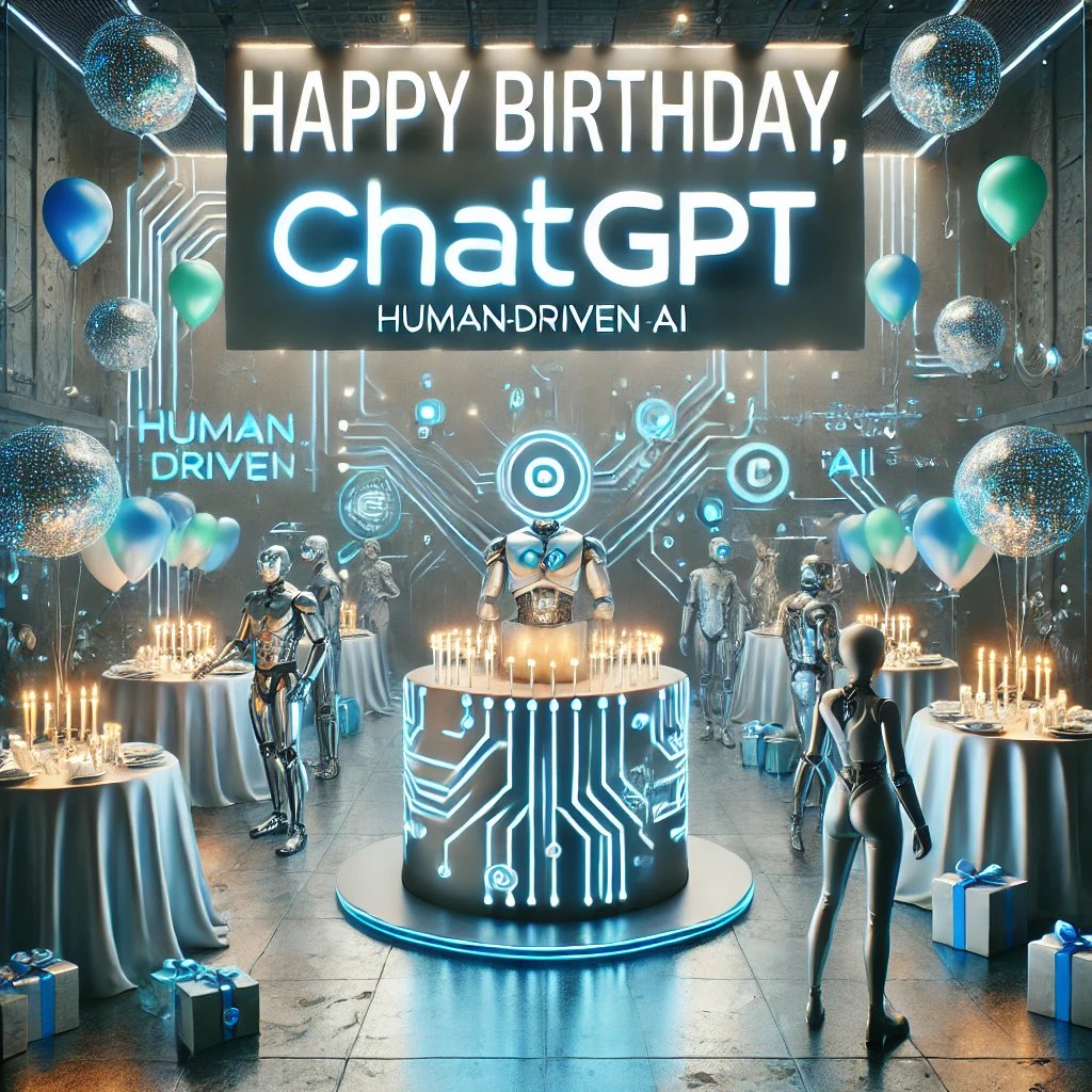 Happy Birthday, ChatGPT! 

In just 2 years, ChatGPT transformed how we work, innovate, automate tasks &amp; drive personalization at scale.  

It’s even shifting search behaviors from Google, the first tech to do so in decades.  

Happy Bday ChatGPT! 🚀 #AI #Innovation