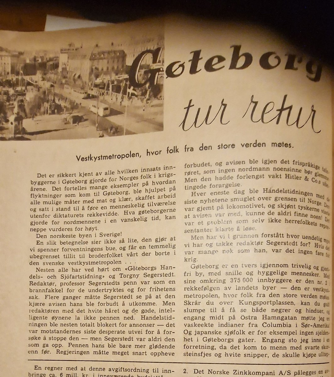 Allerede i 1952 visste Norge at Göteborg var Sveriges beste by. Hvertfall hvis man skal tro denne artikkelen fra medlemstidskriftet Fagarbeideren fra samme år. (Noe utdatert språkbruk må dog bemerkes...).