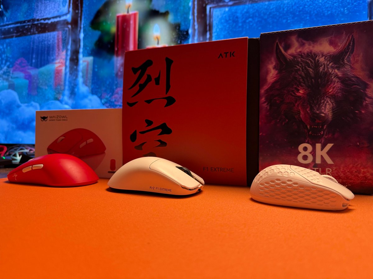 Gen3D_Tech's tweet image. 👉*🎉*GIVEAWAY* 🎉

Here is your chance to win a holiday gamer bundle of 3 mice that will fit anyone's needs! You get a large size mouse in the @waizowl_gear OGM Cloud, a medium sized mouse with the @AtkGear F1 Extreme, and a tiny sized mouse with the @g_wolves HTR 8K!  To enter