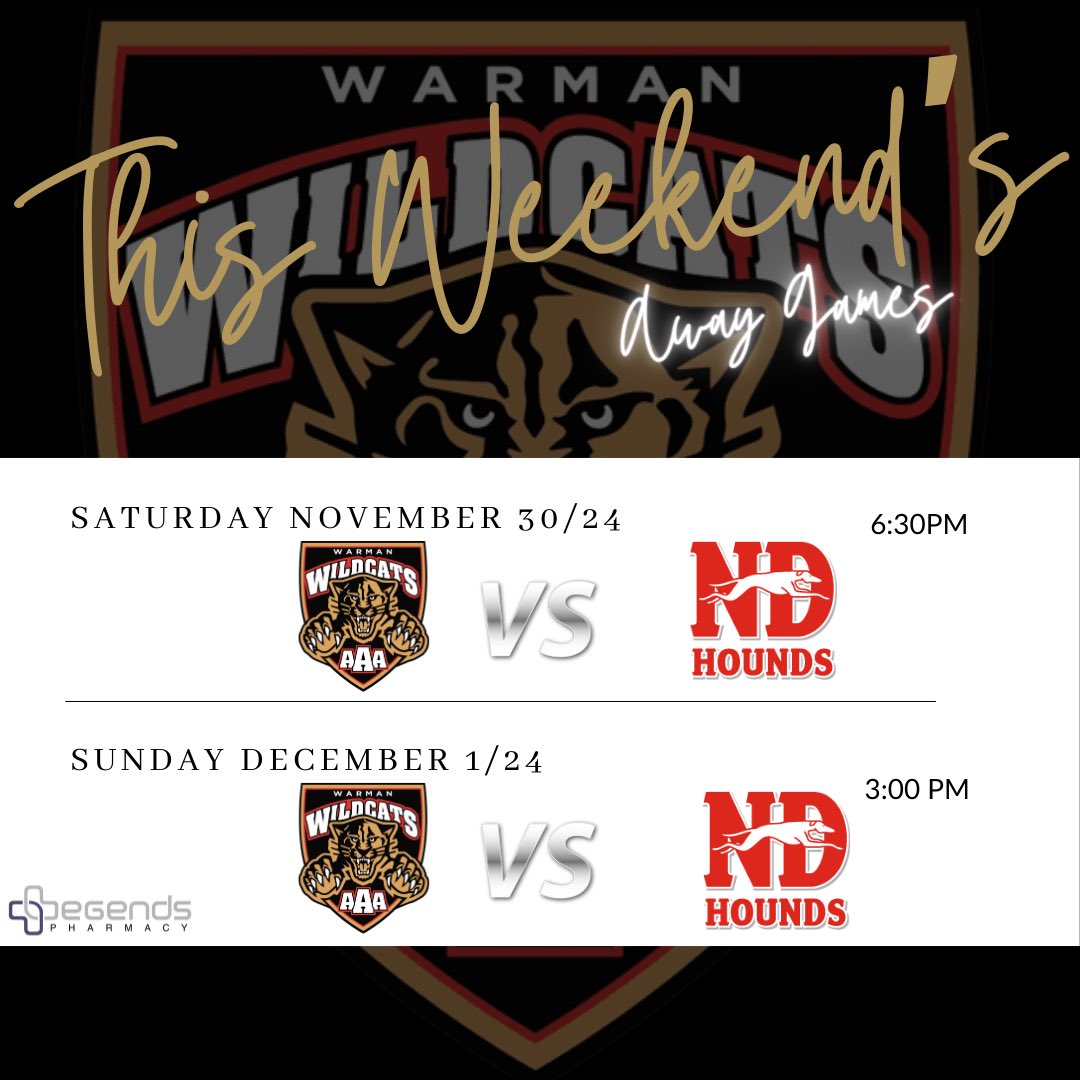 This weekend the Cats are headed down to Wilcox, Sk for a weekend series against the Notre Dame Hounds!

Safe travels and let’s bring home a couple “W”s!!!

#wearewildcats