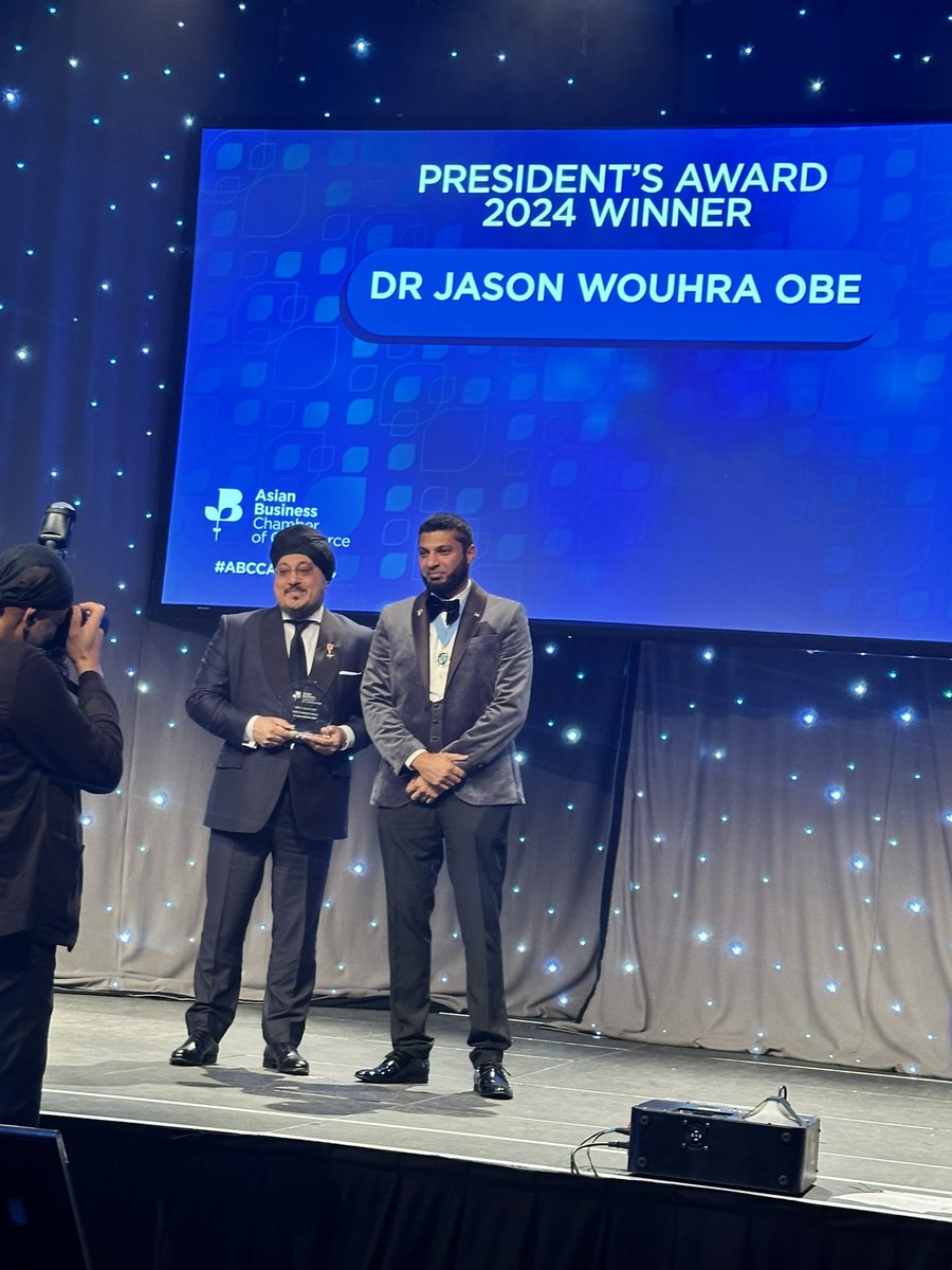 Naeem Arif ~ CCXP, MBA, SAP (@naeemarif_) on Twitter photo Congratulations to <a href="/DrWouhra/">Dr Jason Wouhra</a>
A very deserving recipient of the Presidents award - not just a family business, but a great supporter of the local region and role model for #asian #businesses across the Midlands
<a href="/AsianbizChamber/">Asian Business Chamber of Commerce (ABCC)</a> #ABCCAwards24 <a href="/Sutton_Chamber/">Royal Sutton Coldfield Chamber of Commerce</a> <a href="/GrBhamChambers/">GreaterBhamChambers</a> Congratulations to <a href="/DrWouhra/">Dr Jason Wouhra</a>
A very deserving recipient of the Presidents award - not just a family business, but a great supporter of the local region and role model for #asian #businesses across the Midlands
<a href="/AsianbizChamber/">Asian Business Chamber of Commerce (ABCC)</a> #ABCCAwards24 <a href="/Sutton_Chamber/">Royal Sutton Coldfield Chamber of Commerce</a> <a href="/GrBhamChambers/">GreaterBhamChambers</a>