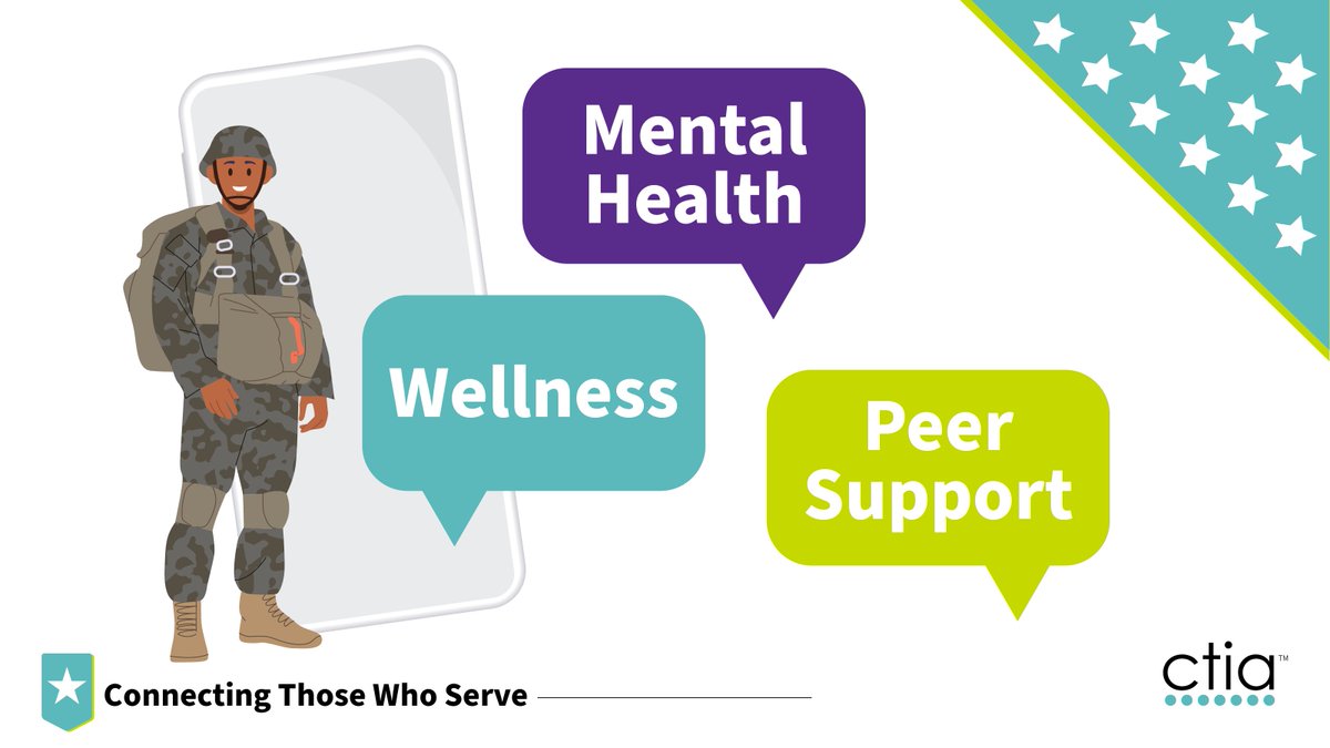 CTIA's tweet photo. The wireless-powered @ObjectiveZeroFd mobile app provides peer support, mental health and wellness resources to servicemembers, veterans, and their families during times of need through text, voice, and video chat. Learn more in our Veterans CSR report: https://t.co/mO1ZG2vB1e https://t.co/IccxKcfCYc