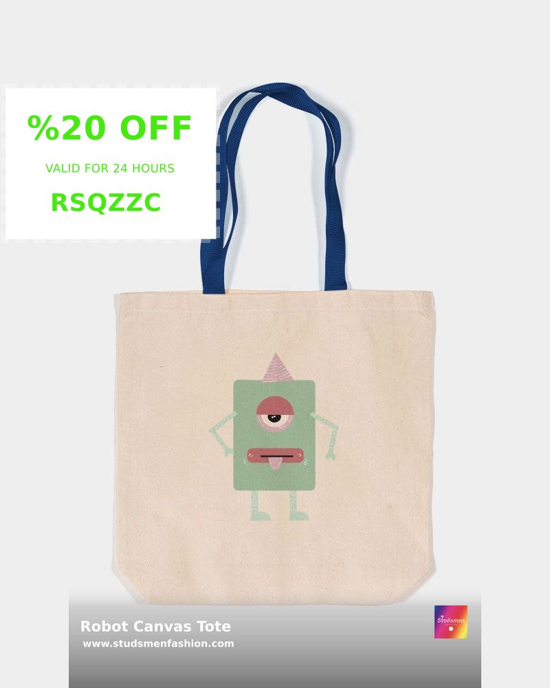 StudsmenFashion's tweet image. 👾 Upgrade your bag game with the Robot Canvas Tote! 👜 Made from heavy canvas, it&apos;s perfect for school, weekends, or groceries. Durable, stylish, and only $39.99! 🎨✨ Check it out now: shortlink.store/j572ictm5f9e #ToteBag #CanvasTote #RobotStyle