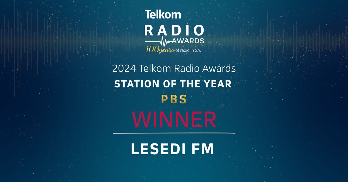 @SARadioAwards (@saradioawards) on Twitter photo Station of the Year β PBS
π
LESEDI FM is our Station of the Year winner! π #telkomradioawards @telkomZA π <a href="/LesediFM/">#KeMollelwa</a> Station of the Year β PBS
π
LESEDI FM is our Station of the Year winner! π #telkomradioawards @telkomZA π <a href="/LesediFM/">#KeMollelwa</a>