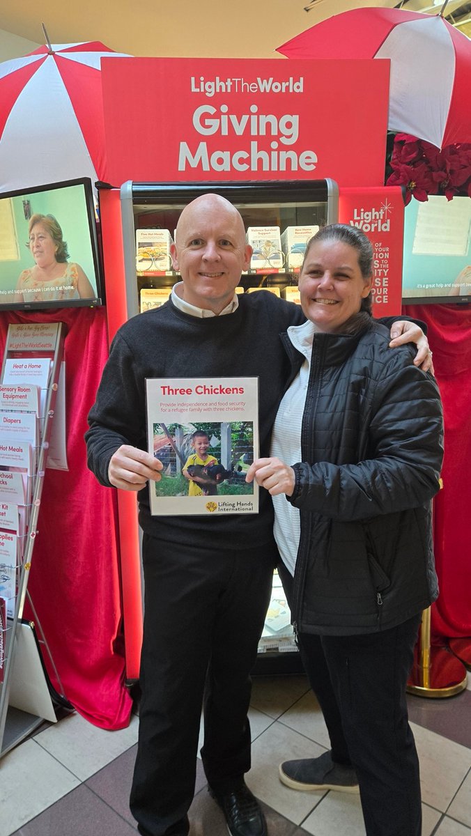 #lighttheworld visited the Giving Machine at Alderwood mall. Donated some chickens, oranges, and more.