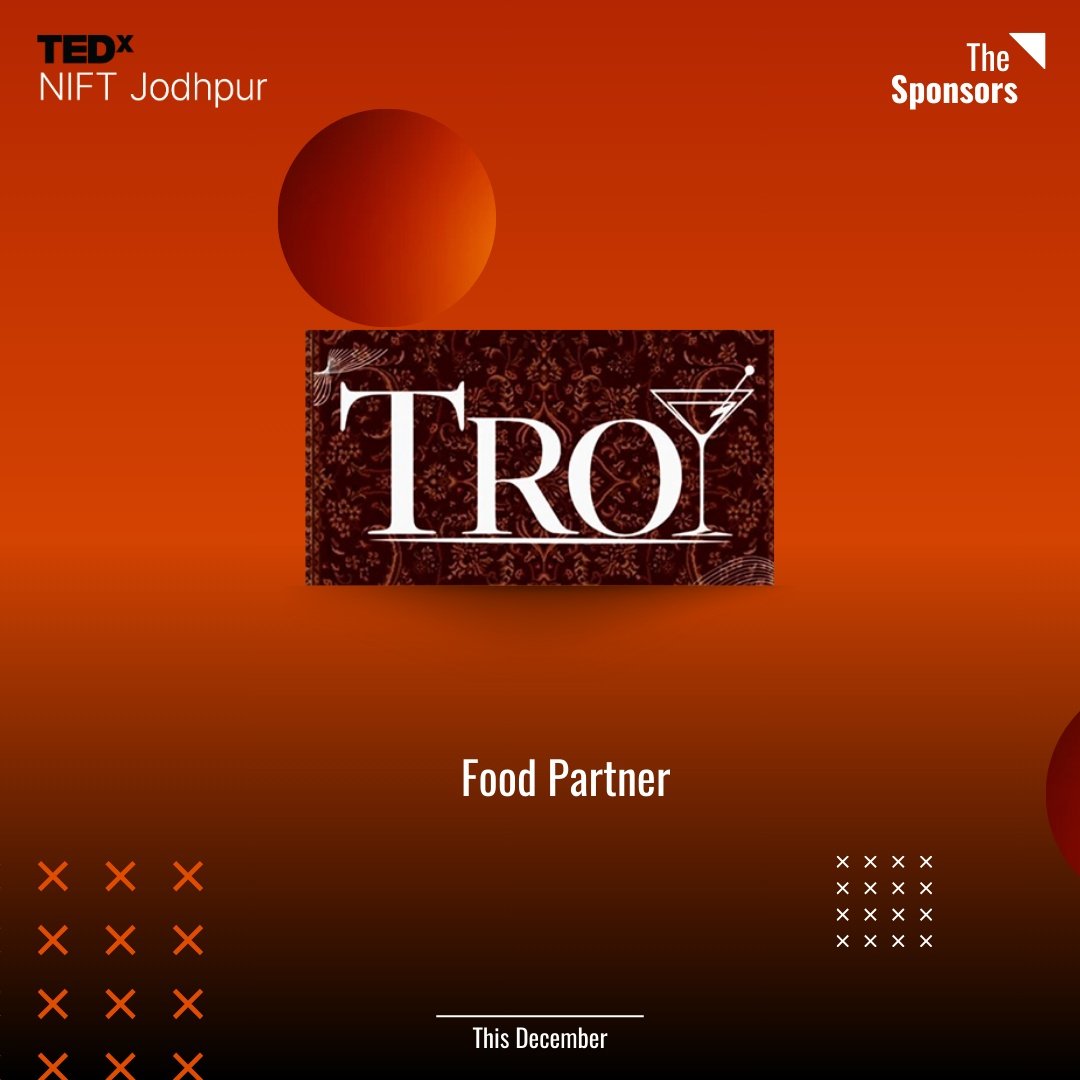 tedxnift_J's tweet photo. We are excited to announce Troy  as our Food Partner for TEDxNIFTJodhpur 2024! 

With their exceptional culinary expertise, Troy will be serving delicious and memorable meals that will keep our attendees energized throughout the event. https://t.co/jGVMRCkzMg