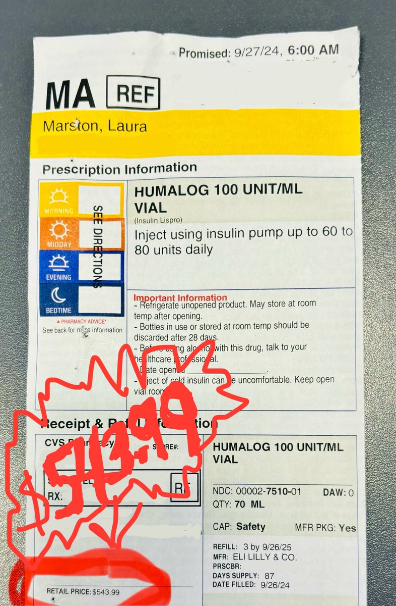 Today is the last day of Diabetes Awareness Month. 

Insulin is still priced at hundreds of dollars per RX. 

I die in about 48 hours without it. 

#Insulin4all