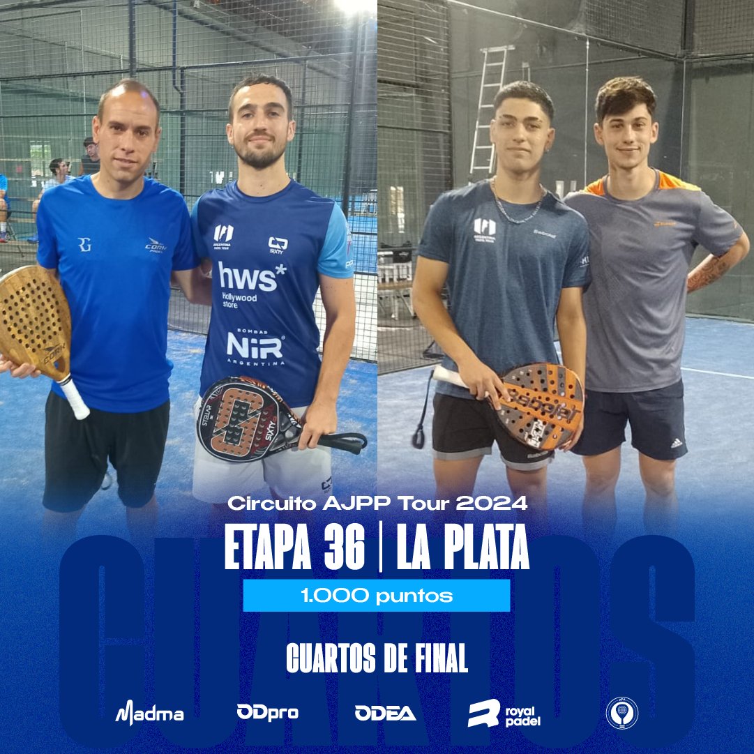 📢 𝗖𝗨𝗔𝗥𝗧𝗢𝗦 𝗗𝗘 𝗙𝗜𝗡𝗔𝗟 #2 - 𝗘𝘁𝗮𝗽𝗮 3️⃣6️⃣ - 𝗟𝗮 𝗣𝗹𝗮𝘁𝗮 𝟭.𝟬𝟬𝟬 𝗣𝘂𝗻𝘁𝗼𝘀 - 𝗕𝘂𝗲𝗻𝗼𝘀 𝗔𝗶𝗿𝗲𝘀 🇦🇷

🕢 19:15 hs | L. Videla - G. Marchesani 🆚 F. Galarza - G. Olea

#AJPP1000LaPlata
<a href="/padel_apa/">Asociación Pádel Argentino (APA)</a>
