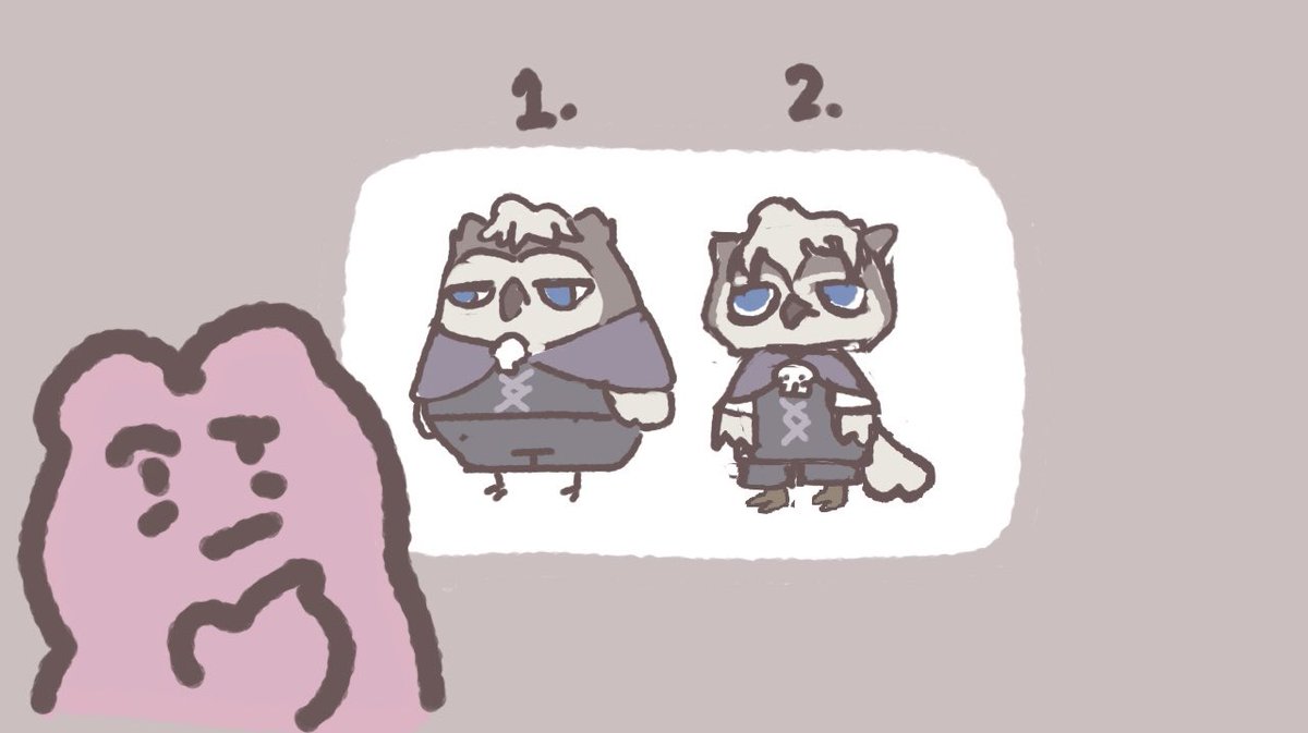 galileodoggo's tweet image. Moody chubby or moody skinny? 🦉
I sketched two versions of this game character, but now I’m stuck with decision paralysis! Which one do you think works better? 😅
#GameDevDiary #CharacterDesign #PickOne