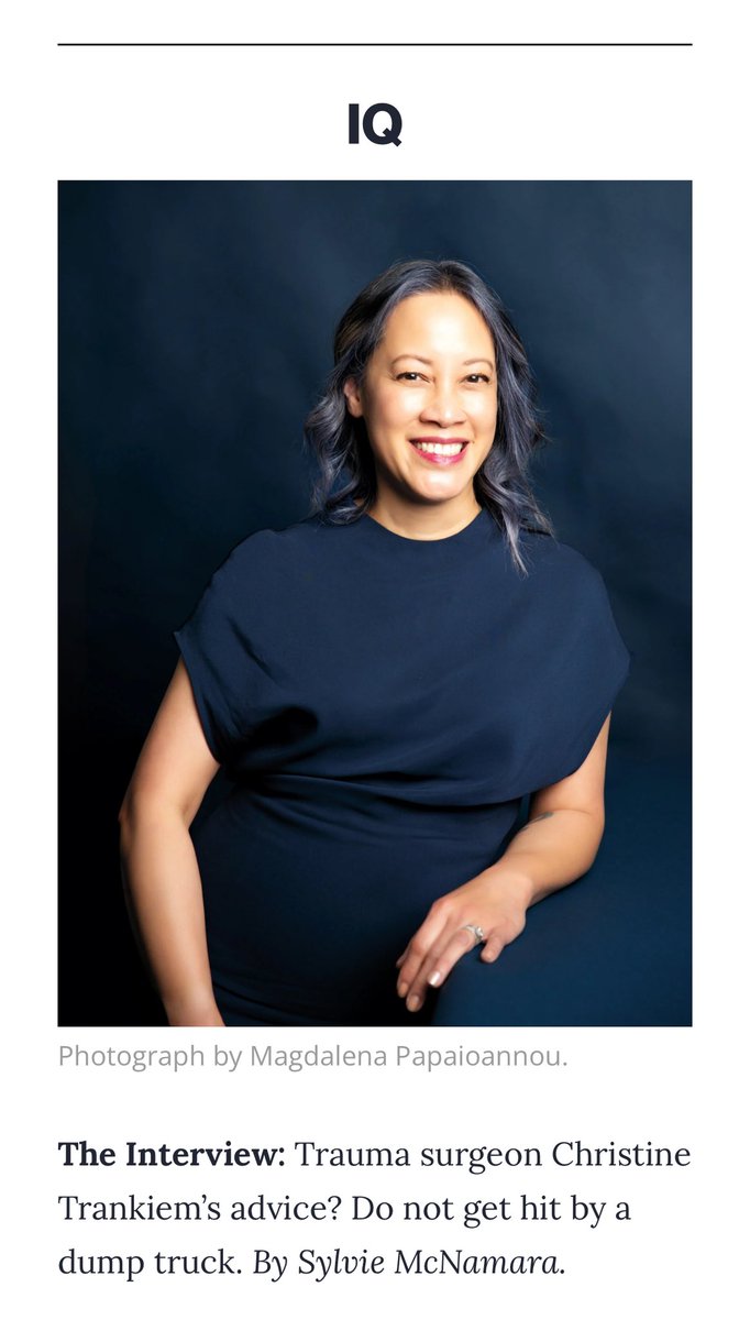 I am in such awe of my colleague and friend <a href="/TrankiemTrauma/">CTTrankiem</a> from <a href="/MedStarWHC/">MedStar Washington</a> who is featured in the December issue of <a href="/washingtonian/">Washingtonian 🌸</a> She is this BAD-ASS and she is this FABULOUS! #medstarproud #traumachief