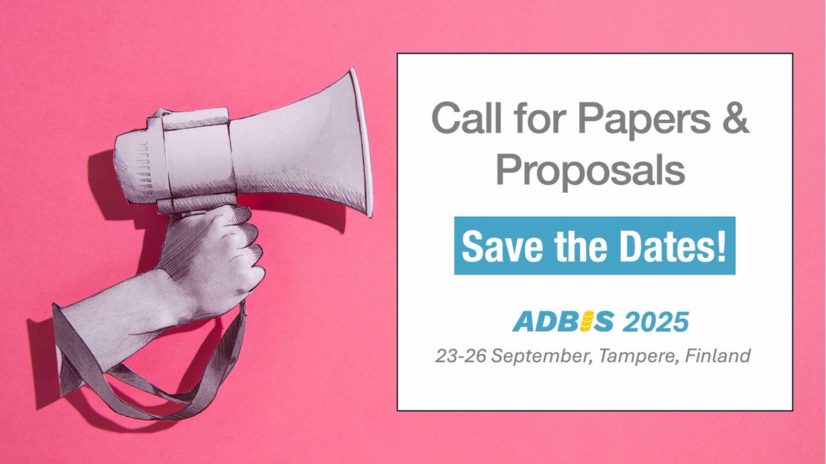 The call for Demonstration Papers is out. Save the dates!!

𝗗𝗲𝗺𝗼𝗻𝘀𝘁𝗿𝗮𝘁𝗶𝗼𝗻𝘀 𝗣𝗮𝗽𝗲𝗿𝘀
lnkd.in/e2nRrHmr
🔸June 12, 2025: Paper submission deadline 
🔸July 6, 2025: Notification of acceptance
🔸July 20, 2025: Camera-ready submission deadline