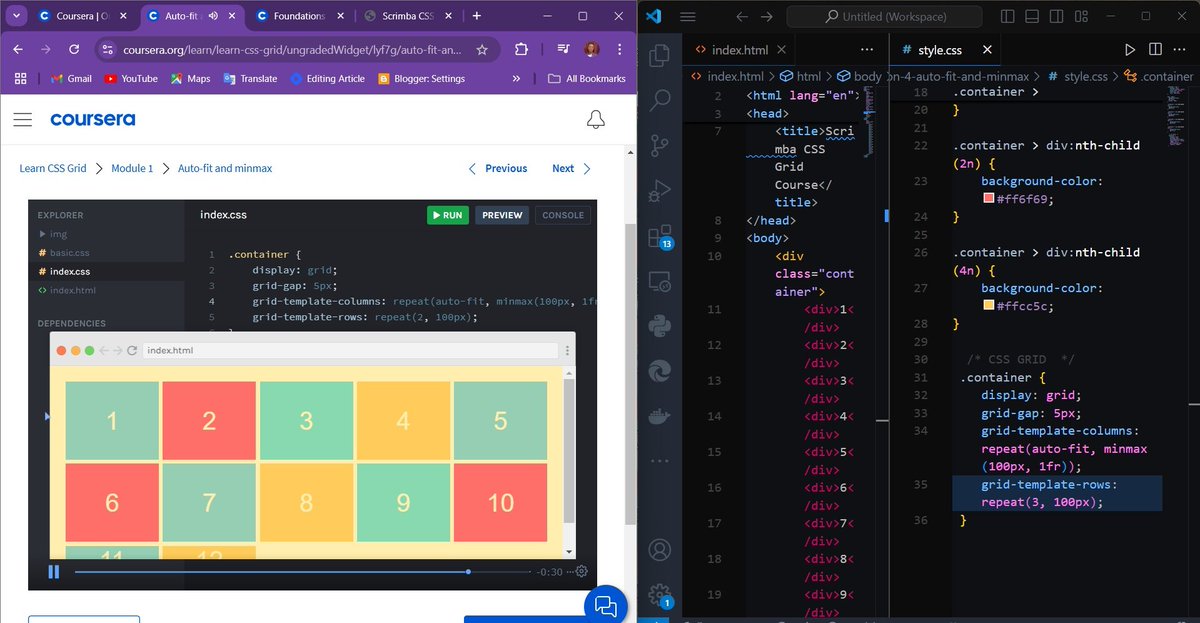 obika_viola's tweet image. Today&apos;s to do:
- Study 2 chapters in physics ✔️
- Study 1 chapter in chemistry ✔️ 
- Practice CSS grid ✔️
- Study 1 chapter in biology 
- Complete week 3 learning journal in UNIV 101 course 

The day is almost over but it&apos;s not over until it&apos;s over 💪🏾

#CSSGrid
#Studying