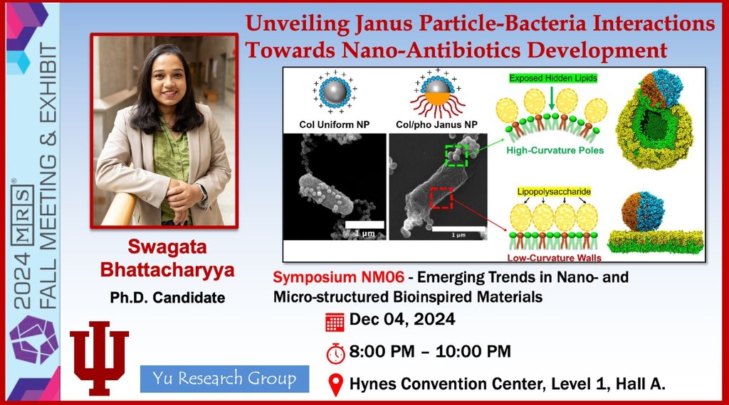 I am excited to announce that I will be presenting at the <a href="/Materials_MRS/">Materials Research Society (MRS)</a> #F24MRS in Boston!
I am grateful to be selected for the <a href="/IUBloomington/">IU Bloomington</a>’s 2024 Executive Dean's Travel Award for Women in Science and thankful to my advisor @yugroup1
<a href="/IUImpact/">Indiana University Research</a> 
#AntimicrobialResistance