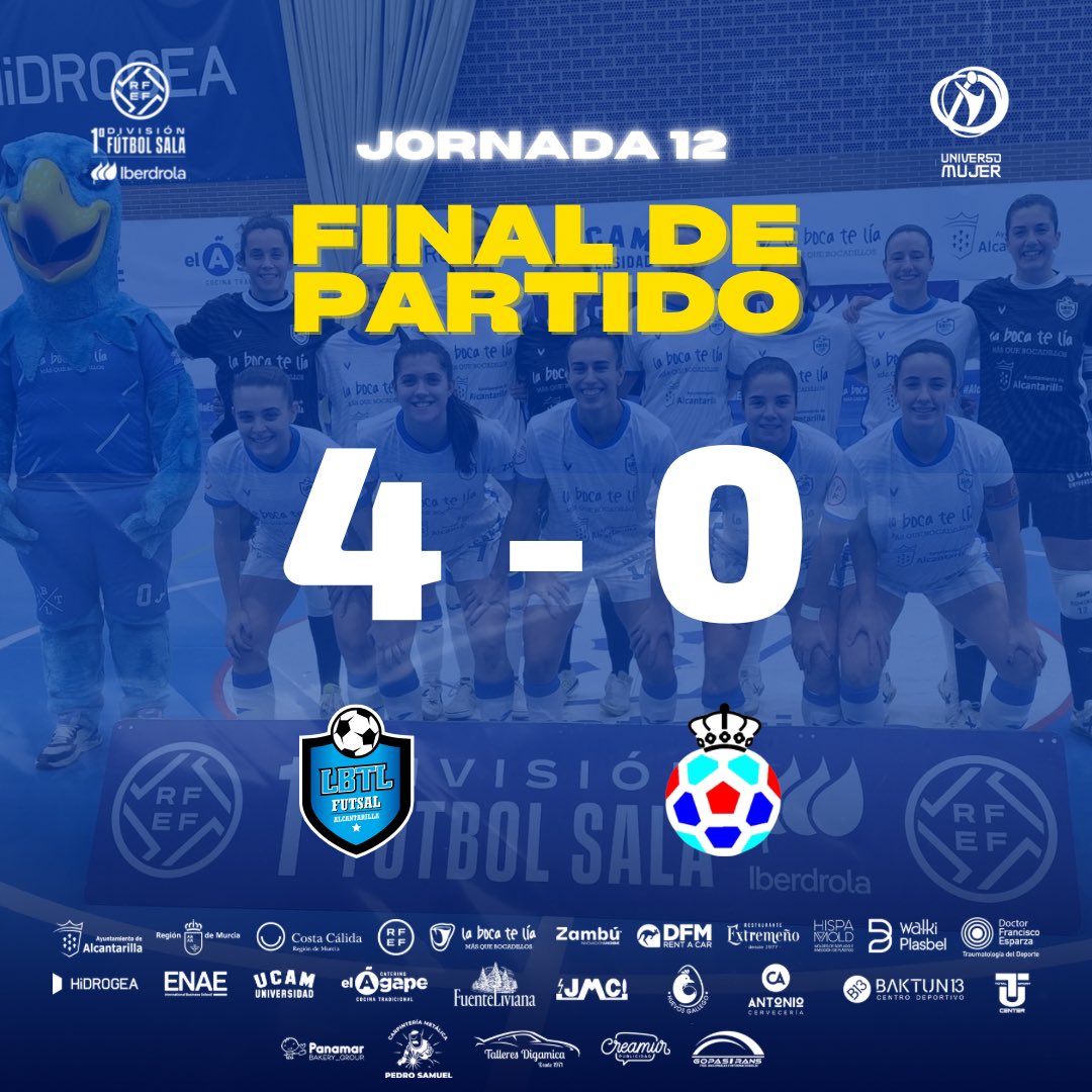🔚 Final de la jornada 12

La Boca Te Lía Futsal Alcantarilla 4
CFS Gran Canaria Teldeportivo 0

#blueeagles #partido #futbolsala #futbolsalafemenino #primeraiberdrolafs #nuestromomento #lbtl #lbtlfutsal #lbtlfutsalalcantarilla #alcantarilla #Murcia