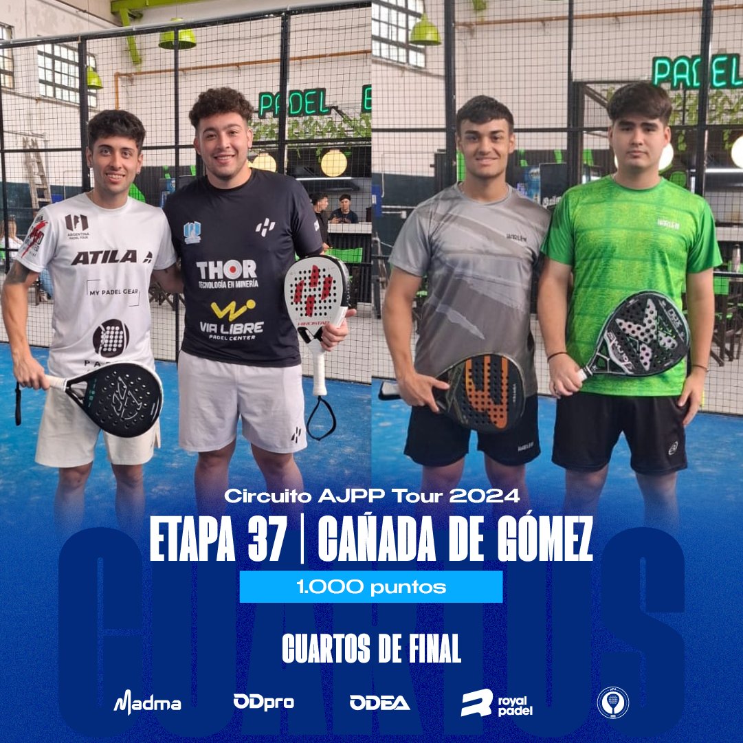 📢 𝗖𝗨𝗔𝗥𝗧𝗢𝗦 𝗗𝗘 𝗙𝗜𝗡𝗔𝗟 #2 - 𝗘𝘁𝗮𝗽𝗮 3️⃣7️⃣ - 𝗖𝗮ñ𝗮𝗱𝗮 𝗱𝗲 𝗚𝗼𝗺𝗲𝘇 - 𝗦𝗮𝗻𝘁𝗮 𝗳𝗲 🇦🇷

🕣 2º Turno | S. Solenghi / J. Paez 🆚 M. Ferreyra / I. Balbi

#AJPP1000CañadaDeGomez
@padel_apa