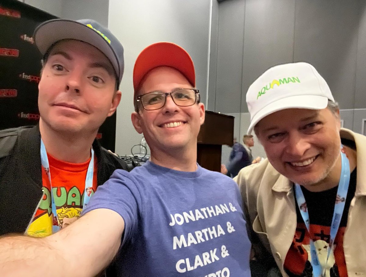 Paul_Kaminski's tweet image. The king is back, baby! Aquaman #1 swims ashore this January from the motliest crew an editor could ask for (pictured here, buccaneers all). FOC is this Monday, so remind your shop to set aside a copy. What's the new name for Arthur's pet Great White? Wrong answers only!