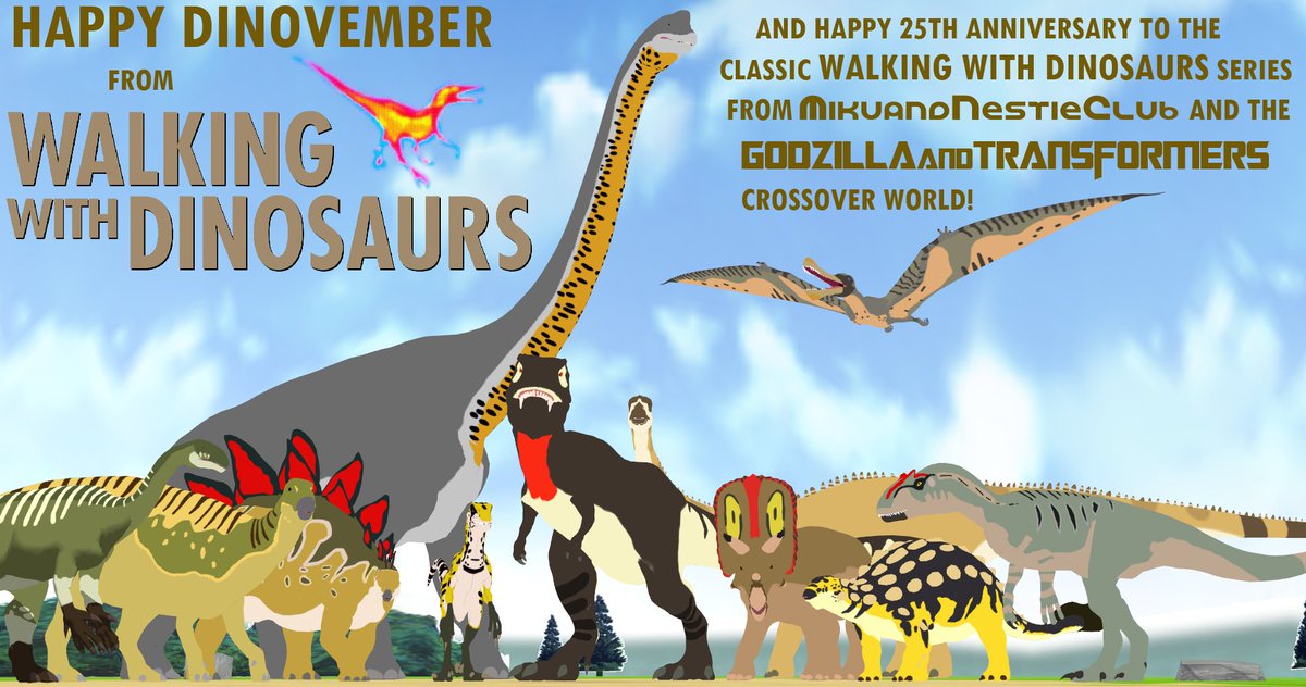 MikuandNestieC1's tweet image. Happy Dinovember from Walking with Dinosaurs, 
and Happy 25th Anniversary to the Classic WWD Series! 
From MikuandNestieClub and the 
Godzilla and Transformers Crossover World! 
#WalkingwithDinosaurs #MikuandNestieClub #Dinovember #MikuMikuDance