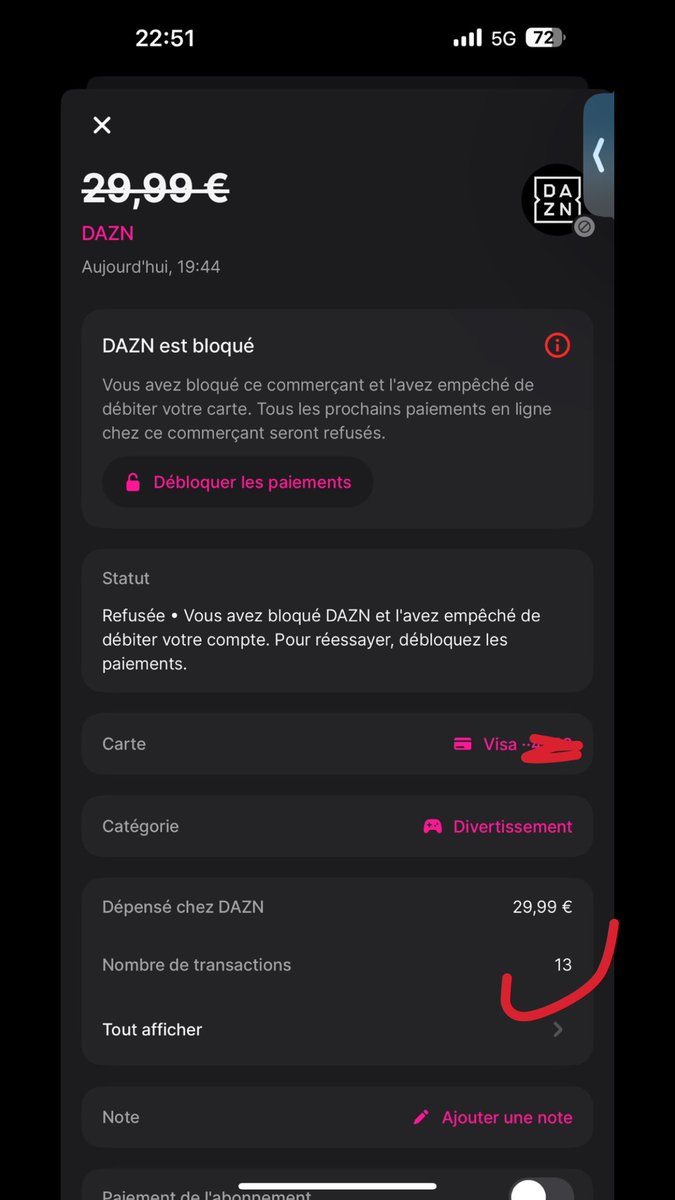 Rubenzf911's tweet image. Pas DAZN qu’à essayer de me prélever 13 fois depuis que j’ai résilié la période d’essai. C’est tellement de la folie les gars. 

N’allez jamais chez eux c’est CHOQUANT.