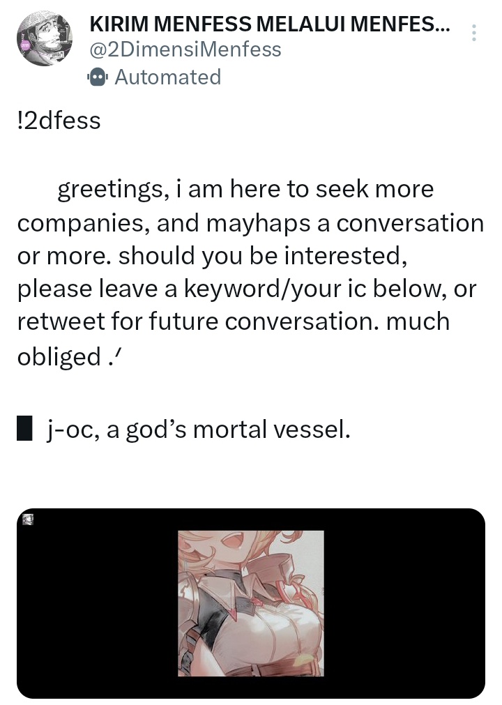 asagao.⠀ Good day, we are the sender of this menfess below! We’re here to say it’s nice to meet you⸻and we hope we can interact more in the future. (⁠◍⁠•⁠ᴗ⁠•⁠◍⁠)