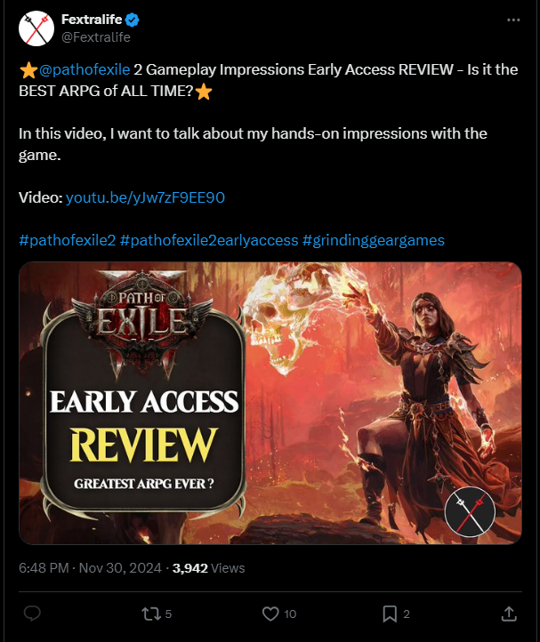 This is pretty wild actually. Never have I seen PoE give out review access before but to pick Fextra of all media outlets is crazy to me. The audacity to then break NDA and post it on YT is truly stirring the pot.