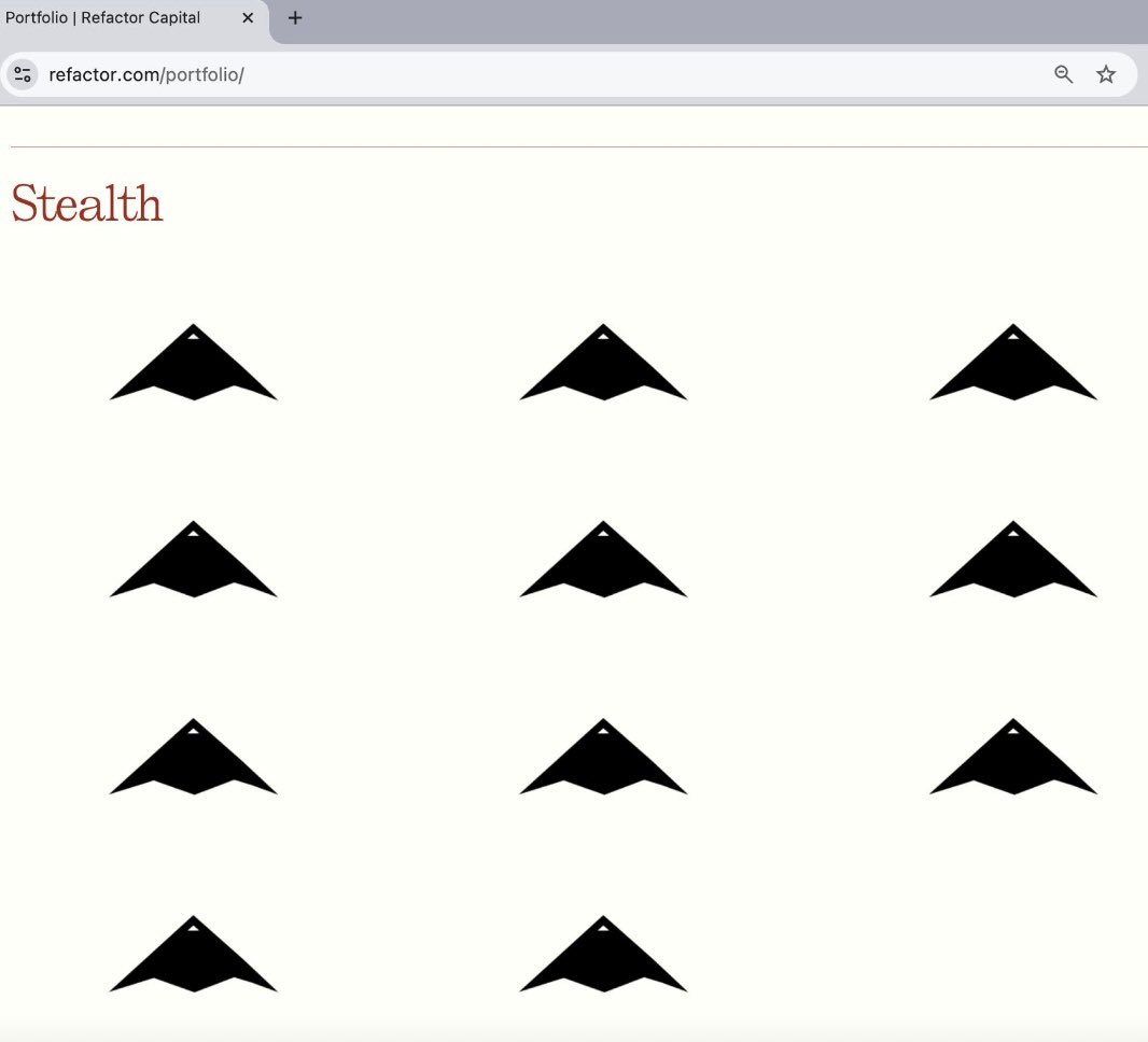 zalzally's tweet image. Stealth mode launched. 🚀
Visit refactor.com/portfolio to check out some of our latest investments. 💪🏽