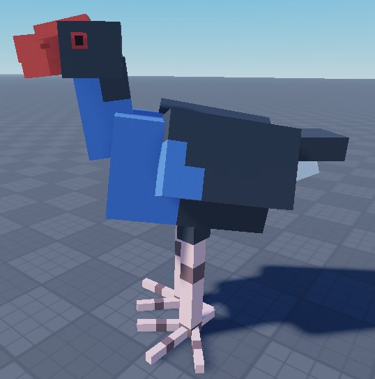 PeAgaKa's tweet image. i LIED anyways heres a slightly edited version of the Pukeko model in a generic pose  #robloxstudio #pukeko