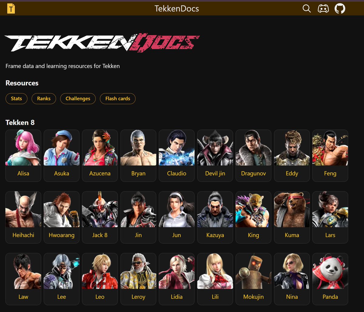 do you know any other useful tools/webpages for Tekken 8? I added a couple to the T8 index page on the website