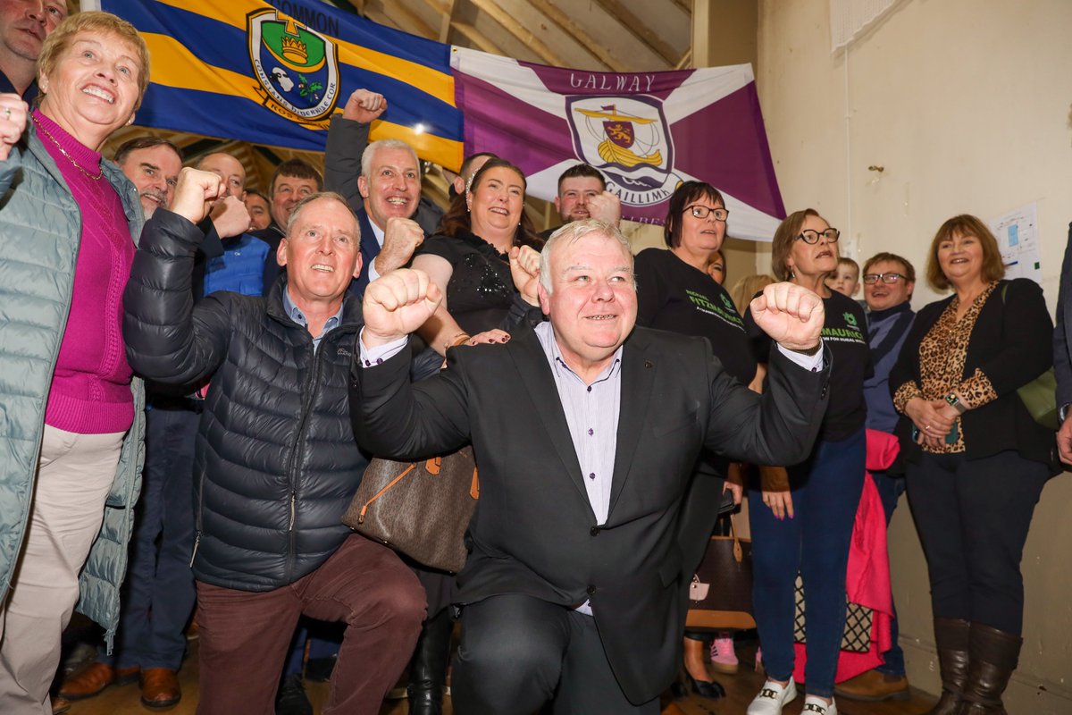 Roscommon People (@roscommonpeople) on Twitter photo A celebratory <a href="/MichaelFitzTD/">Michael Fitzmaurice</a> reacts to being elected on the first count #GE24 #roscommon #galway A celebratory <a href="/MichaelFitzTD/">Michael Fitzmaurice</a> reacts to being elected on the first count #GE24 #roscommon #galway