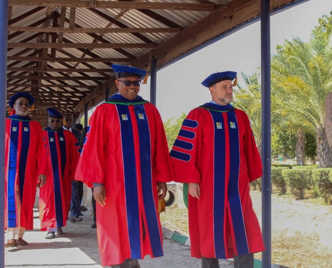 PeterObi's tweet photo. Today, I traveled to Yola, the Adamawa state capital, where I was a guest and keynote Speaker at the American University of Nigeria (AUN). 

This engagement was in continuation of my tradition of sharing my thoughts by speaking at various Ivory Towers across the globe.

This trend has taken me to various educational institutions worldwide, including Cambridge University, Oxford University, Harvard University, Yale University, the Wharton School of the University of Pennsylvania, and the University for Peace, among others.

At today’s event, I expressed my gratitude to the university's founder, H.E. @atiku Abubakar, GCON, Wazirin Adamawa, who is both my leader and elder brother, for his immense sacrifice and visionary commitment to society, particularly in advancing education and human development.

I commended the students of the American University of Nigeria for their resilience and dedication to staying in Nigeria to study and learn, rather than joining the trend of “Japa”—a reality now prevalent among many young people in our land.

During my address, I emphasized the critical role of leadership in national development , underlining the need for competence, compassion, and capacity to transform our nation from consumption to production. 

I highlighted the importance of foresight and vision, citing countries such as Indonesia, Singapore, India, Vietnam, and the Philippines as examples of nations that have followed the global measurements of development and have significantly improved their Human Development Indices, GDP, especially GDP per Capita within a decade, to prove what determined and enlightened leadership can achieve.

It was indeed a great pleasure to address such an audience of mostly young Nigerians.

A new Nigeria is indeed POssible! 

-PO