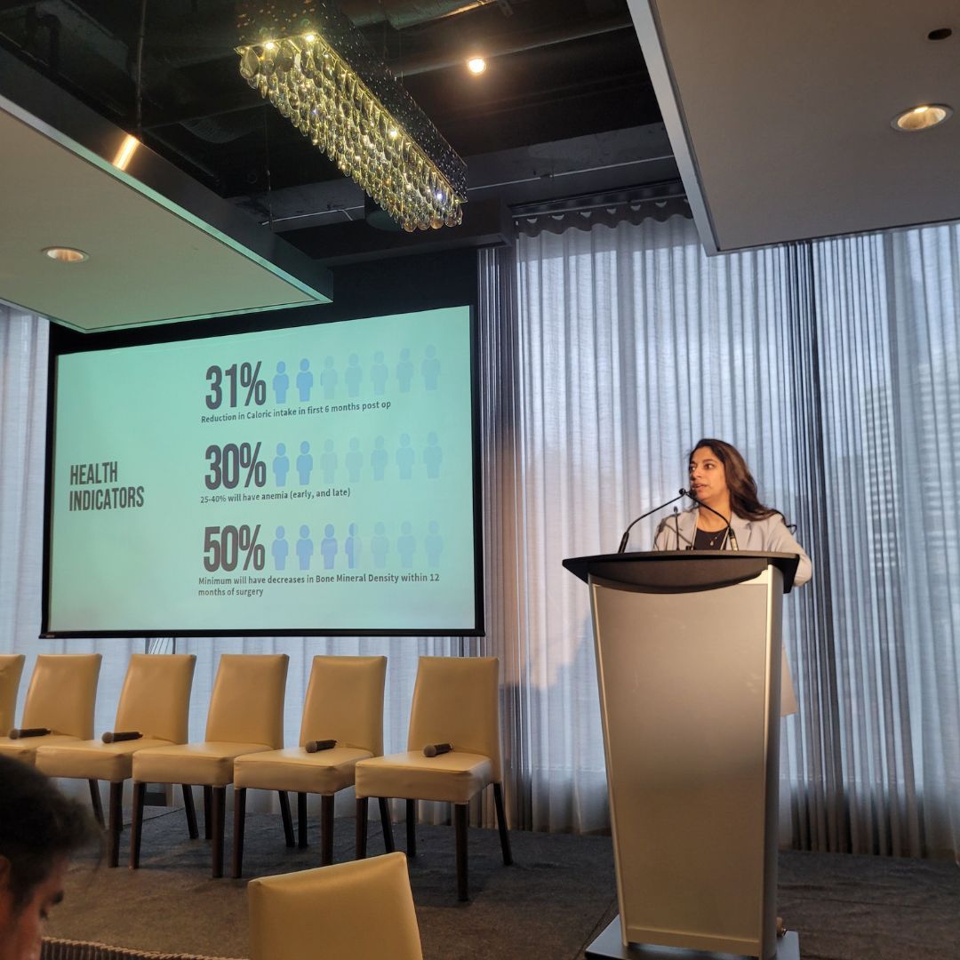 Dr. <a href="/ShariffFarhana/">Farhana Shariff</a> discussing nutritional issues experienced by gastric cancer patients  - highlighting the importance of monitoring and supplementing nutritional deficiencies - at <a href="/mygutfeelingca/">MyGutFeeling-Stomach Cancer Foundation of Canada</a>'s  8th Annual Stomach Cancer Conference