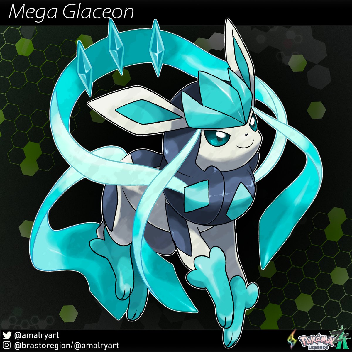 Meet Mega Glaceon 🧬 Ice/Flying types ❄️ #Pokemon #PokemonLegendsZA, image size:1200x1200