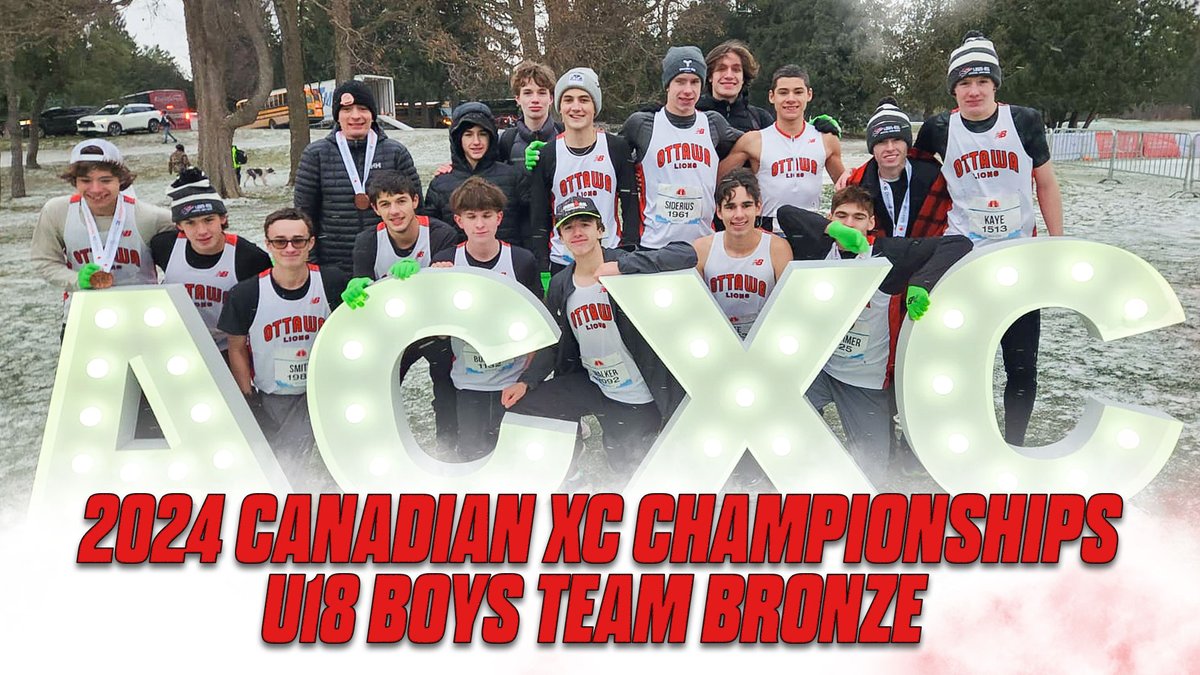 OttawaLionsTFC's tweet image. 🥉 Bronze for our U18 Boys at the Canadian XC Championships! 🥉

9️⃣💨 Saul Taler  (19:26)
2️⃣7️⃣ Daniel Cova (19:52)
3️⃣2️⃣ Charlie Mortimer (19:56)
3️⃣3️⃣ Noah Mansouri (19:57)
4️⃣3️⃣ Owen Siderius (20:10)
4️⃣6️⃣ Noah Smith (20:10)
Another stellar podium finish! 🦁💪 #GoLions #ACXC