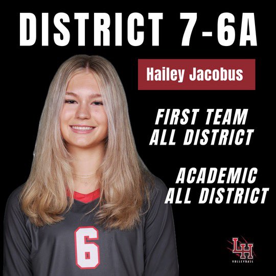 So glad to have earned 1st team all district and academic all district. I'm also so proud to have reached the milestone of 500 career digs while also contributing almost 300 kills this season!