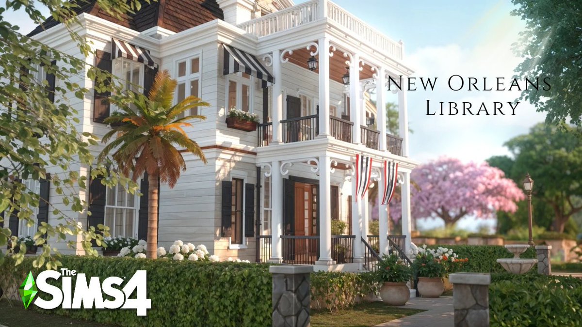 New Orleans inspired Library 📖 New Speed Build via <a href="/YouTube/">YouTube</a> 
✨Video - youtu.be/vPWOdfYXLHg?si…

#ShowUsYourBuilds #TheSims4 #Sims4Cc #EA