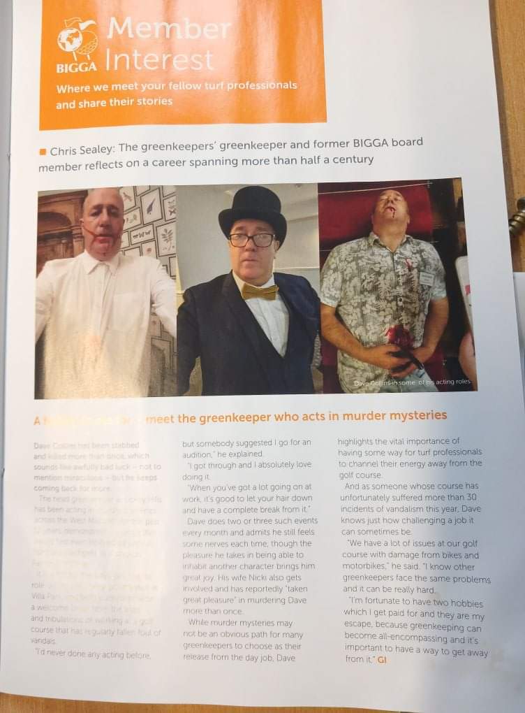 greenkeeperdave's tweet photo. Oh something a little less greenkeeper related in the @BIGGALtd mag , sorry to upset everyone but  I'm not really dead 😉
#greenkeeper #bigga https://t.co/4L8OT8j6PN