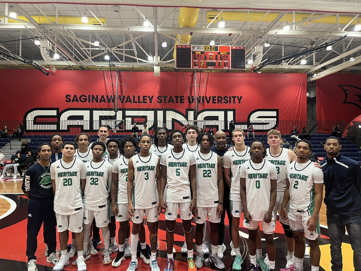 Heritage pulls out the 58-56 win over Rochester Adams! A great game from the jump. #LouisONealClassic24🏀