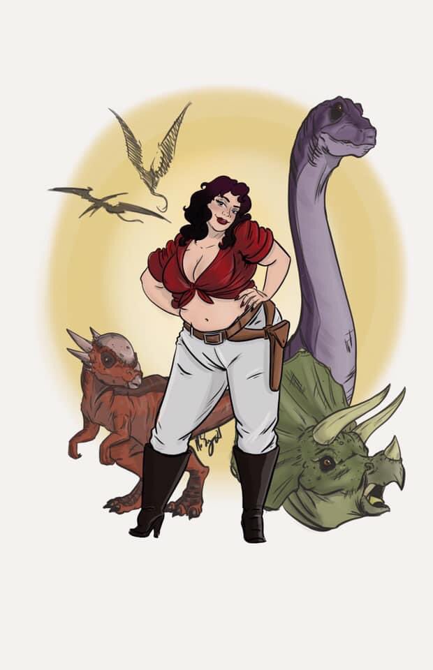 MacSketchyPinUp's tweet image. A couple more older #DINOvember babes 
Remember Cadillacs and Dinosaurs?